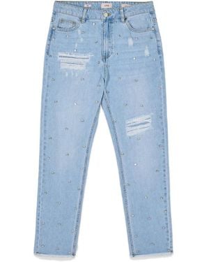 Oltre Ripped Jeans Mit Nieten - Blau