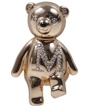 Max Mara Accessoires ,Geel ,Glanzende Metalen Teddy Broche - Metallic