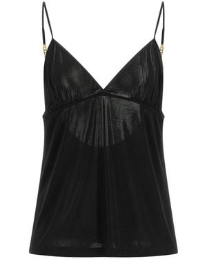 Saint Laurent Tops ,Zwart ,Cassandre V-Neck Top