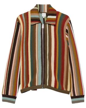 Paul Smith Signature Stripe Zip Cardigan - Braun