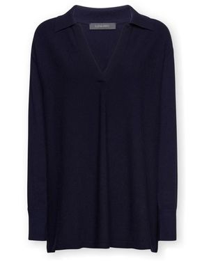 Elena Miro Truien & Vesten ,Blauw ,Polyester Viscose Trui Met Kraag