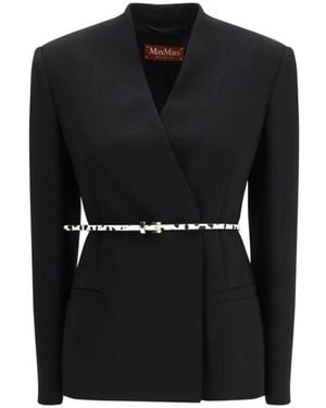 Max Mara Double-Breasted Cady Jacket - Zwart