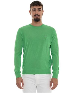 Harmont & Blaine Truien & Vesten ,Groen ,Katoen Hrq 770 Ronde Hals Pullover