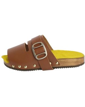 Jejia Schoenen ,Bruin ,Leer Clog