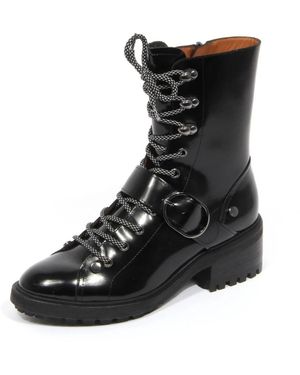 Armani Lace-Up Boots - Black