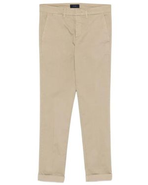 Fay Broeken ,Katoen Slim Stretch Gabardine Broek - Naturel