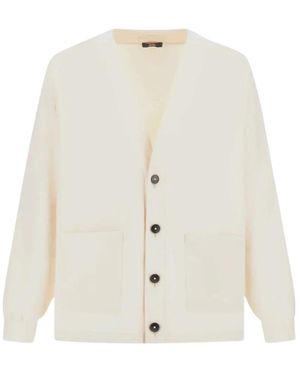 Herno Truien & Vesten ,Wit ,Katoen Boxy Katoenen Cardigan Met V-Hals