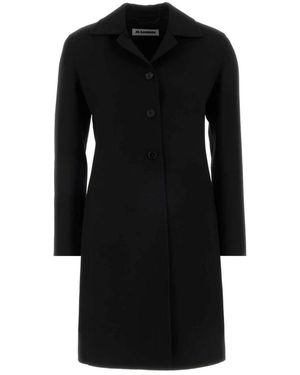 Jil Sander Single-Breasted Coats - Negro