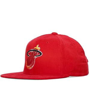 Mitchell & Ness Fitness ,Rood ,Katoen Flat Visor Cap