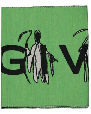 Givenchy Accessoires ,Groen ,Wol Logo Wool Scarf