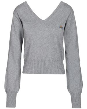 Vivienne Westwood V-Neck Knitwear - Grey