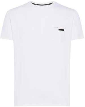 Rrd Monochromes Weiches Strick-T-Shirt Mit Surflex-Tasche - Weiß