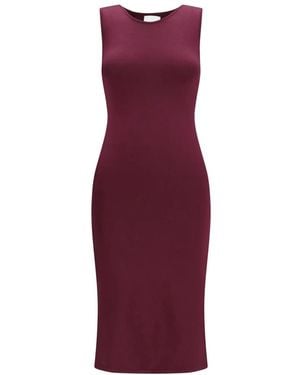 Sa Su Phi Ärmelloses Slim-Fit Langes Seidenkleid - Lila