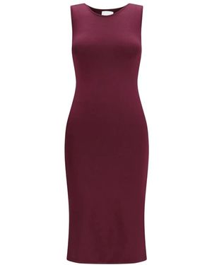 Sa Su Phi Kleedjes ,Paars ,Mouwloze Slim-Fit Lange Zijden Jurk