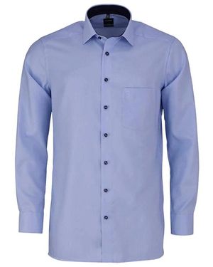 Olymp Blau Business Hemd Für Herren