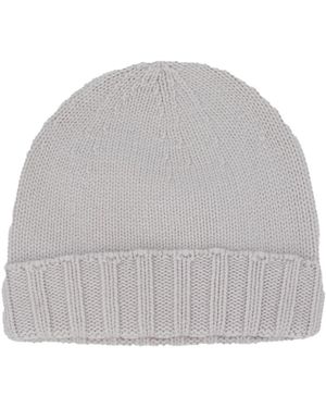 Drumohr Kaschmir Grobstrick Beanie Mütze - Grau
