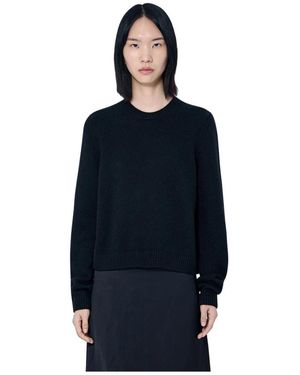 KHAITE Truien & Vesten ,Zwart ,Kasjmier Luxe Kasjmier Top - Blauw