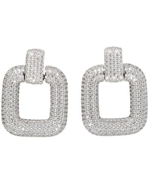 Self-Portrait Crystal Knocker Earrings - Metallic