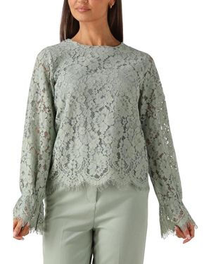 Y.A.S Grünes Spitzenoberteil Für Frauen - Grau