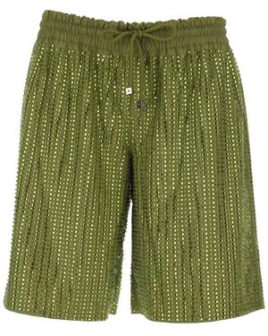 VENUJA Korte Broeken ,Groen ,Pinstripe Rhinestone Swim Shorts