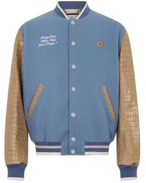 Philipp Plein Varsity Bomber Cocco Sleeves Milan - Blauw