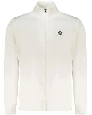 North Sails Hoodies & Sweatvesten ,Wit ,Katoen Sweatshirt Met Ritssluiting
