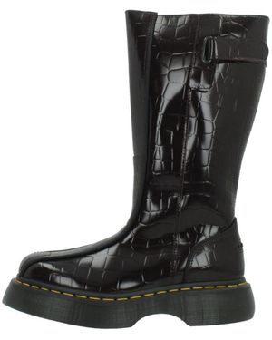 Dr. Martens Schoenen ,Rood ,Leer Buzz Hi Croc Emboss Laarzen - Zwart