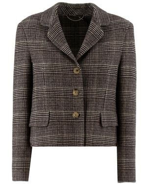 Ermanno Scervino Cropped Geruite Blazer - Zwart