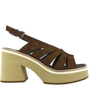 Elvio Zanon Sandal Met Hoge Hak - Bruin