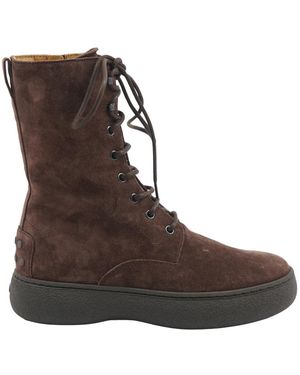 Hogan Lace-Up Boots - Brown