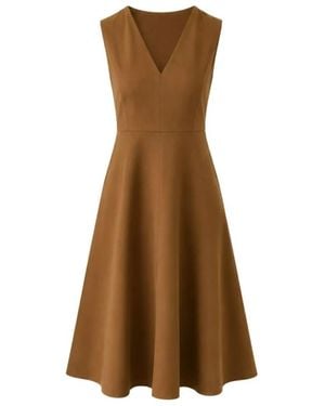 Max Mara Mstcurva V-Neck Midi Jurk - Bruin