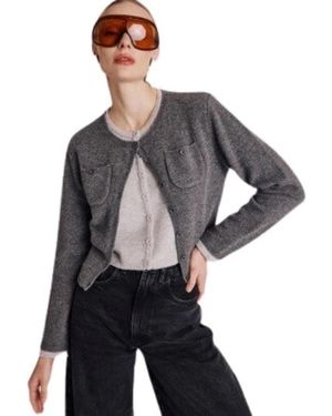 Berenice Truien & Vesten ,Grijs ,Wol Dubbele Gigi Cardigan - Zwart