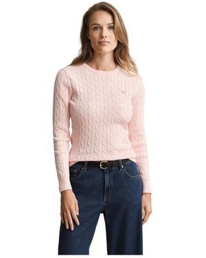 GANT Cable Knit Sweater - Blauw