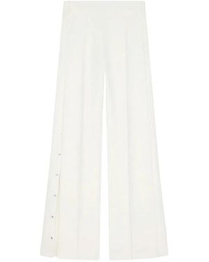 Courreges Broeken ,Wit ,Polyester Snap Twill Flare Pants