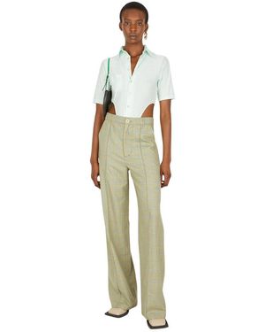 Ninamounah Broeken ,Groen ,Wol Provoke Pants - Metallic