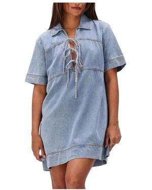 Suncoo Kleedjes ,Blauw ,Linnen Clever Dress
