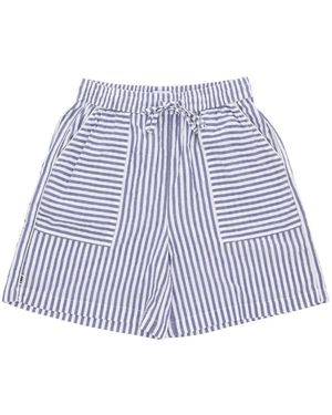 Obey Korte Broeken ,Blauw ,Katoen Gestreepte Katoenen Korte Set