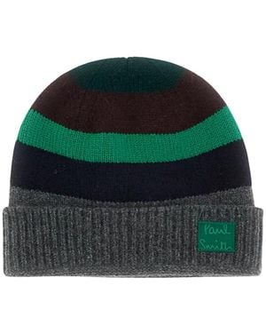 Paul Smith Signature Stripe Beanie - Grün