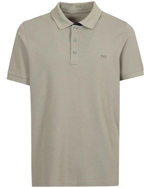 Fay Tops ,Groen ,Katoen Polo Shirt - Grijs