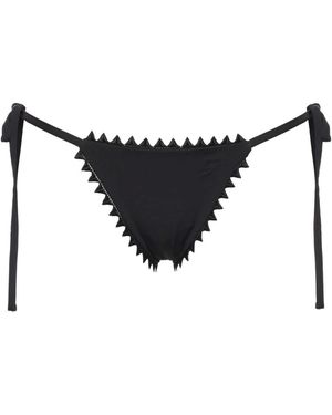 Jacquemus Badmode ,Zwart ,Satijn Picot Bikini Broekje