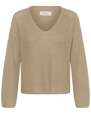 Part Two V-Neck Strickware - Natur