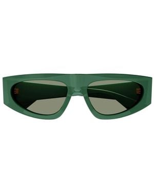 Bottega Veneta Geometric Frame Sunglasses - Green