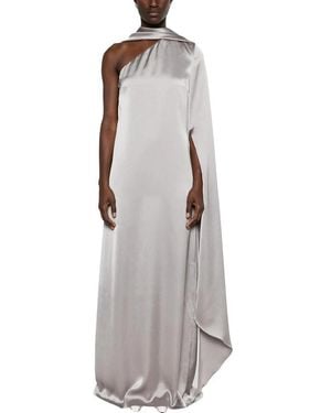Solace London One-Shoulder Satin Gown - Grau