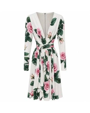 Dolce & Gabbana Wickelkleid Mit Blumenmuster - Blau