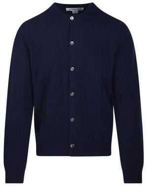 Comme des Garçons Crew Neck Cardigan - Blauw