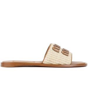 Miu Miu Chic Slip-On Sandals For Spring/Summer 25 - White