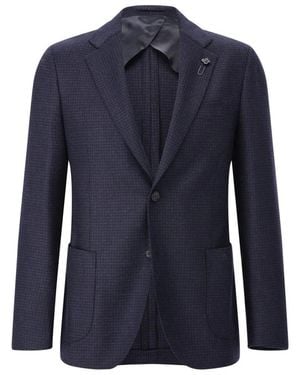 Lardini Klassische Hahnentritt Jacke - Blau