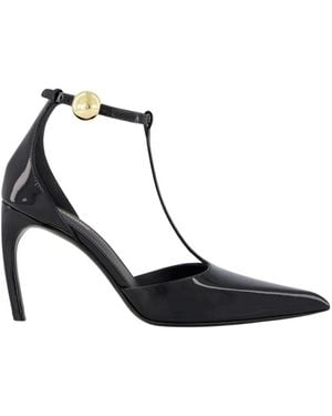 Ferragamo Patent T-Strap Pumps - Zwart