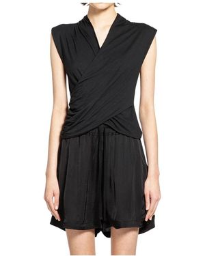 Thom Krom Tops ,Zwart ,Katoen Wrapped Silk Mix Top