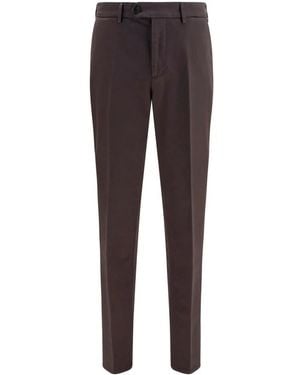 Brunello Cucinelli Broeken ,Bruin ,Katoen Geverfde Katoenen Broek